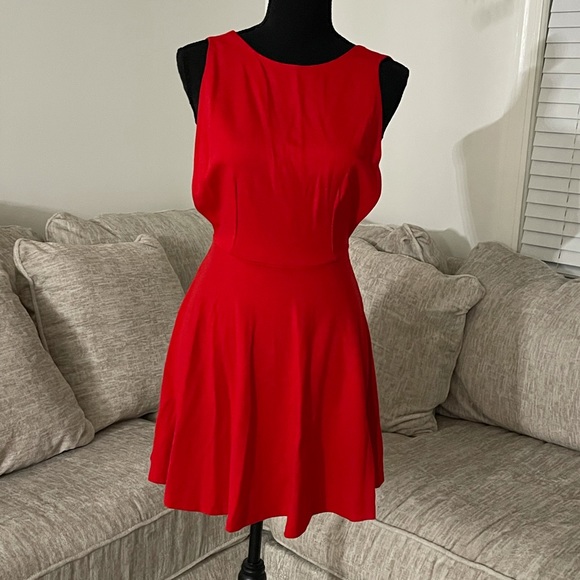 NEW RED American Apparel Ponte Sleeveless Skater Dress - Picture 6 of 13